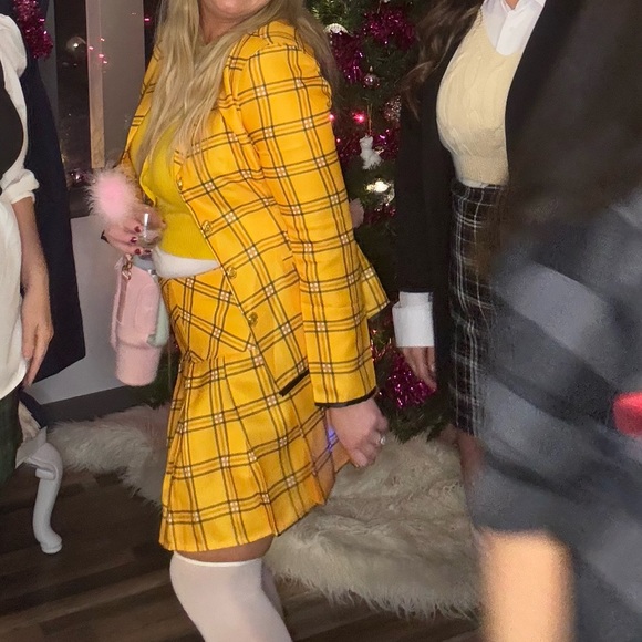 WOMENS Y2K AUTHENTIC CLUELESS CHER YELLOW PLAID COSTUME, COSPLAY, PREPPY, Medium - Picture 11 of 11